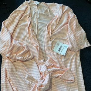 Lularoe pink and white stripe Lindsay